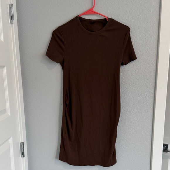SHEIN Dresses & Skirts - Shein Brown Ribbed T-shirt dress